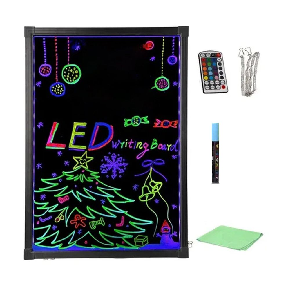 Cartel Luminoso Led Pizarra Light Box Con Letras 30 X 23 Cm